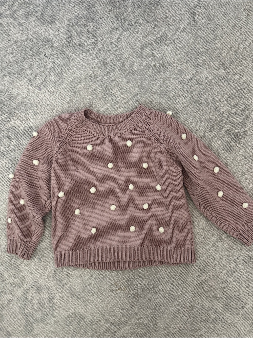 Mauve Pom-Pom Knit Sweater - 5-6 years